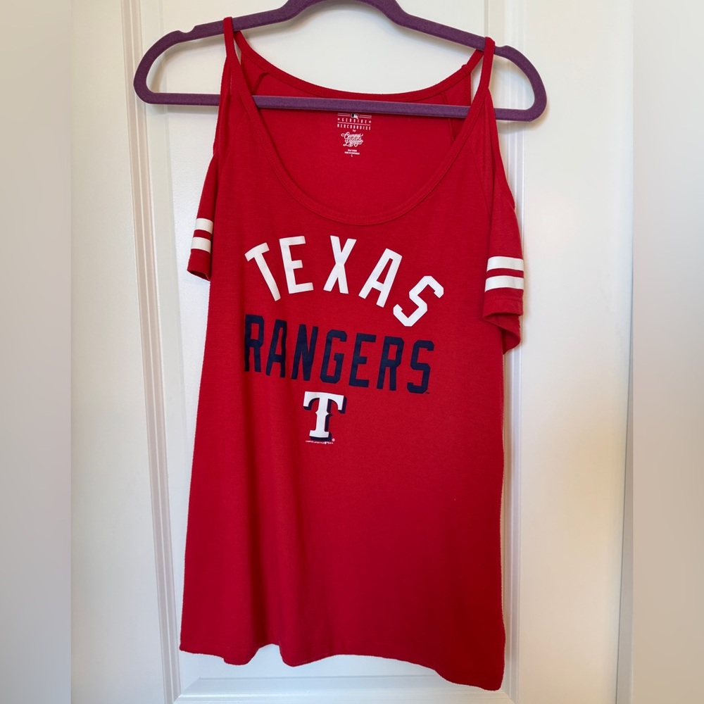 Texas Rangers Women’s Cold-Shoulder T-shirt